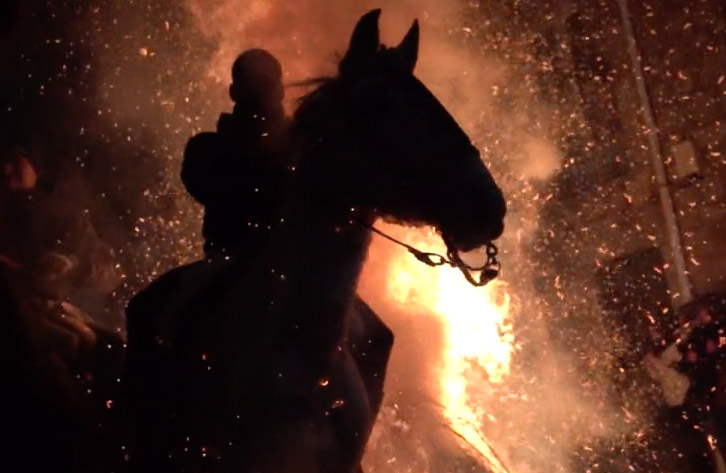 Luminarias: caballos sometidos al fuego