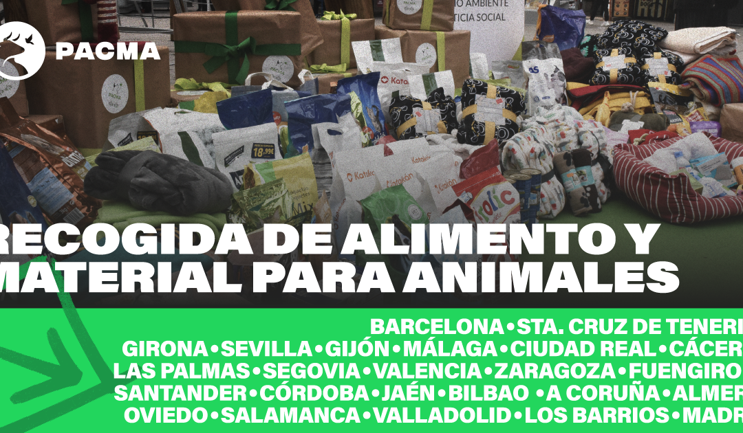 PACMA organiza recogidas de alimentos para animales en más de 20 ciudades